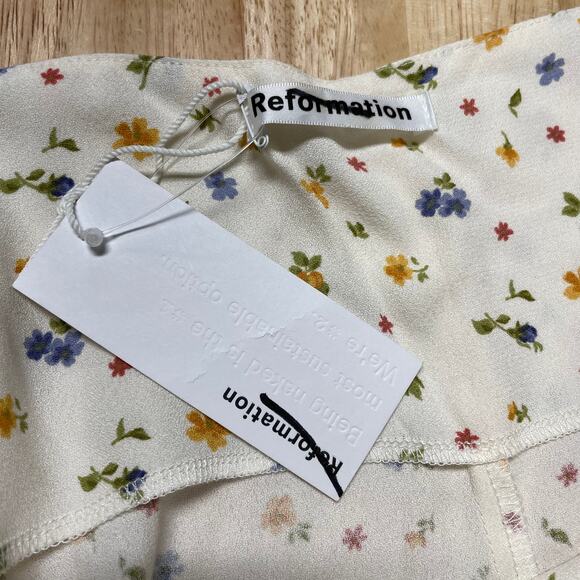 Reformation NWT Chandler Floral Minidress In Winnie Size XL Tie Shoulder Straps - Picture 4 of 9